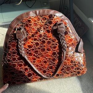 Brown Crocodile Pattern Women's Bag NWT